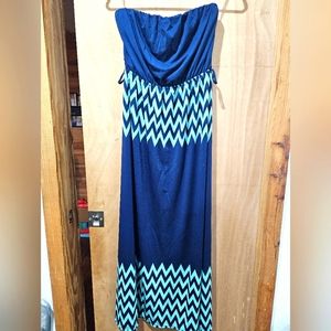 Rue 21  Blue & Turquoise XL Tube Top Dress